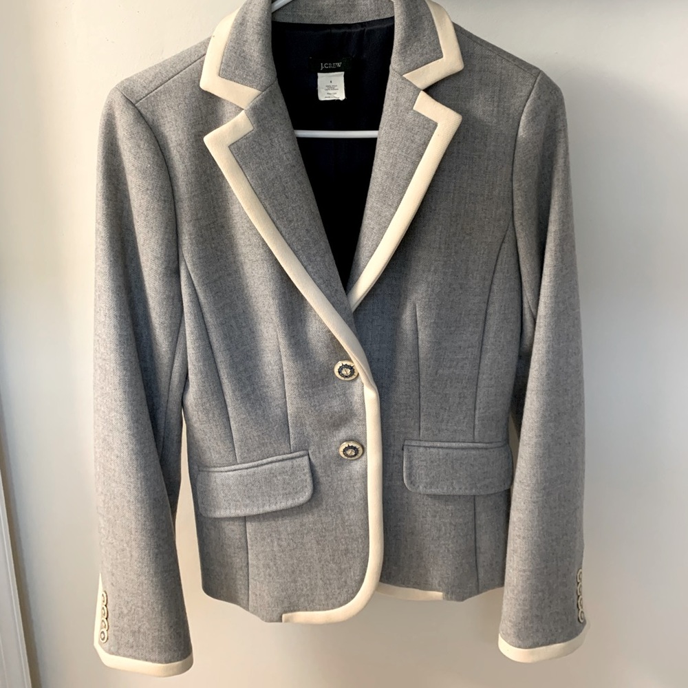 J. Crew grey wool blazer. Fancy buttons. Great to use as a jacket or with a suit
